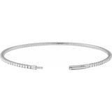 14K White Gold 1 1/2 CTW Lab-Grown Diamond Flexible Bangle 7" Bracelet