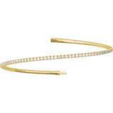 14K Yellow Gold 2 CTW Lab-Grown Diamond Flexible Bangle 7" Bracelet