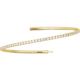 14K Yellow Gold 3 CTW Lab-Grown Diamond Flexible Bangle 7" Bracelet