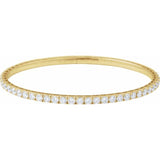 14K Yellow Gold 5 CTW Lab-Grown Diamond Flexible Bangle 7" Bracelet