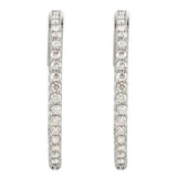 14K White Gold 1 CTW Lab-Grown Diamond Inside-Outside 26.5 mm Hinged Hoop Earrings