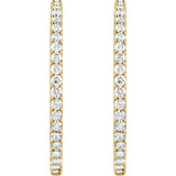 14K Yellow Gold 5 CTW Lab-Grown Diamond Inside-Outside 41.5 mm Hinged Hoop Earrings