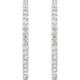 14K White Gold 6 1/2 CTW Lab-Grown Diamond Inside-Outside 51 mm Hinged Hoop Earrings
