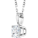 14K White Gold 1/2 CT Natural Diamond 18" Necklace