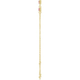 14K Yellow Gold Natural Ruby Bezel-Set 3-Stone 6 1/2-7 1/2" Bracelet