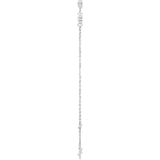 14K White Gold Natural White Sapphire Bezel-Set 3-Stone 6 1/2-7 1/2" Bracelet