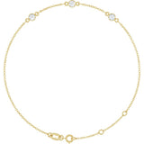 14K Yellow Gold 1/4 CTW Natural Diamond Bezel-Set 3-Stone 6 1/2-7 1/2" Bracelet