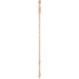 14K Rose Gold 1/4 CTW Natural Diamond Bezel-Set 3-Stone 6 1/2-7 1/2" Bracelet
