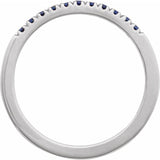 14K White Gold Natural Blue Sapphire Stackable Ring