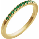 14K Yellow Gold Natural Emerald Stackable Ring