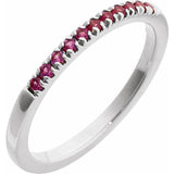 Sterling Silver Natural Ruby Stackable Ring