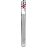Sterling Silver Natural Ruby Stackable Ring