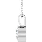 Platinum 5/8 CT Lab-Grown Diamond Bezel-Set Solitaire 16-18" Necklace