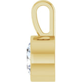 14K Yellow Gold 5/8 CT Natural Diamond Bezel-Set Solitaire Pendant