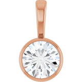 14K Rose Gold 1/3 CT Lab-Grown Diamond Bezel-Set Solitaire Pendant