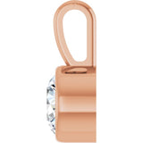 14K Rose Gold 1/3 CT Lab-Grown Diamond Bezel-Set Solitaire Pendant