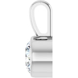 Sterling Silver 1/3 CT Lab-Grown Diamond Bezel-Set Solitaire Pendant