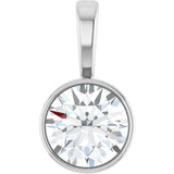 Platinum 1/2 CT Lab-Grown Diamond Bezel-Set Solitaire Pendant