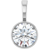 Sterling Silver 5/8 CT Lab-Grown Diamond Bezel-Set Solitaire Pendant