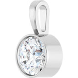 Sterling Silver 5/8 CT Lab-Grown Diamond Bezel-Set Solitaire Pendant