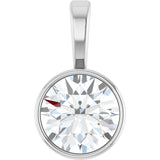 Platinum 5/8 CT Lab-Grown Diamond Bezel-Set Solitaire Pendant