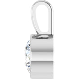 14K White Gold 5/8 CT Lab-Grown Diamond Bezel-Set Solitaire Pendant