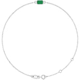 14K White Gold Natural Emerald 6 1/2-7 1/2" Bracelet