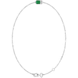 14K White Gold Natural Emerald 6 1/2-7 1/2" Bracelet