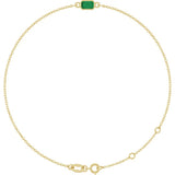 14K Yellow Gold Natural Emerald 6 1/2-7 1/2" Bracelet