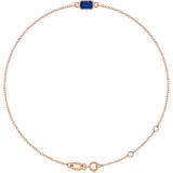 14K Rose Gold Natural Blue Sapphire 6 1/2-7 1/2" Bracelet
