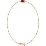 14K Rose Gold Natural Ruby 6 1/2-7 1/2" Bracelet