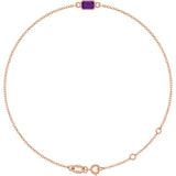 14K Rose Gold Natural Amethyst 6 1/2-7 1/2" Bracelet