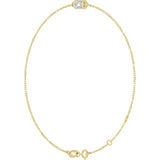 14K Yellow Gold Natural White Sapphire 6 1/2-7 1/2" Bracelet