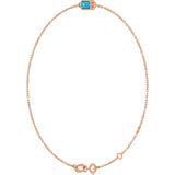 14K Rose Gold Natural Aquamarine 6 1/2-7 1/2" Bracelet