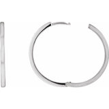 14K White Gold Hinged 25 mm Hoop Earring