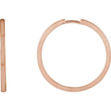 14K Rose Gold Hinged 25 mm Hoop Earring