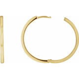 14K Yellow Gold Hinged 25 mm Hoop Earrings