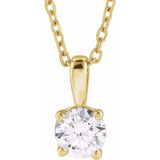 14K Yellow Gold 1 CT Natural Diamond 18" Necklace