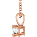 14K Rose Gold 1/4 CT Lab-Grown Diamond 18" Necklace