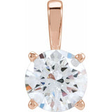 14K Rose Gold 1 1/2 CT Lab-Grown Diamond Pendant