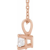 14K Rose Gold 2 CT Natural Diamond 18" Necklace