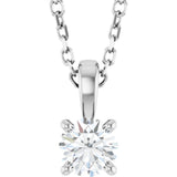 14K White Gold 1/4 CT Lab-Grown Diamond 18" Necklace