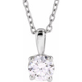 14K White Gold 1 CT Lab-Grown Diamond 18" Necklace