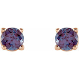 14K Rose Gold Lab-Grown Alexandrite Earring