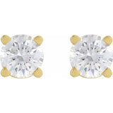 14K Yellow Gold 1/6 CT Natural Diamond  Earring