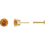 14K Yellow Gold Natural Citrine Earring