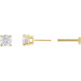 14K Yellow Gold 1/4 CT Natural Diamond Earring