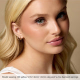 Sterling Silver 1/3 CTW Lab-Grown Diamond Hinged 15 mm Hoop Earrings