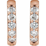 14K Rose Gold 1/4 CTW Natural Diamond Hinged 12.5 mm Hoop Earrings
