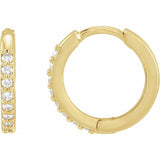 Sterling Silver 1/6 CTW Natural Diamond Hinged 10 mm Hoop Earrings
